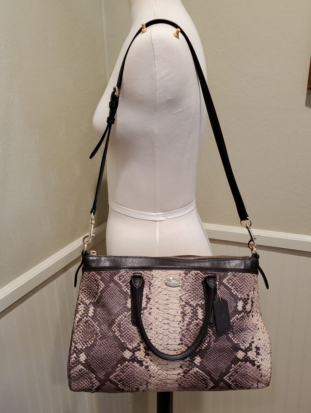 Coach Python Embossed Morgan Satchel - Picture 9 of 16